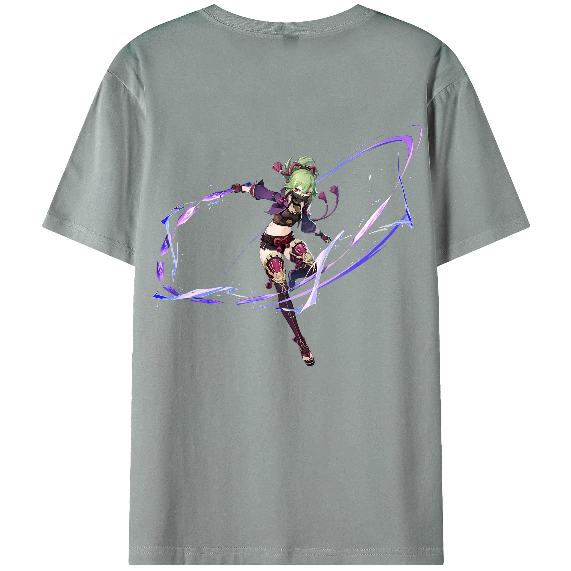 げんし神  久岐忍 くき しのぶ genshin Kuki Shinobu 綿100％ メンズ半袖Tシャツ（バックプリント） 通気性